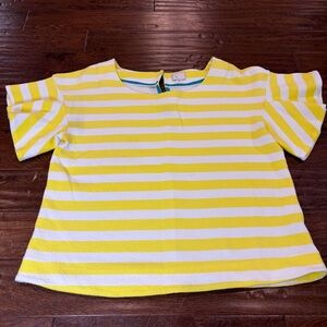 Anthropologie Postmark Bold Wide Stripes Short Sleeve Blouse Womens L